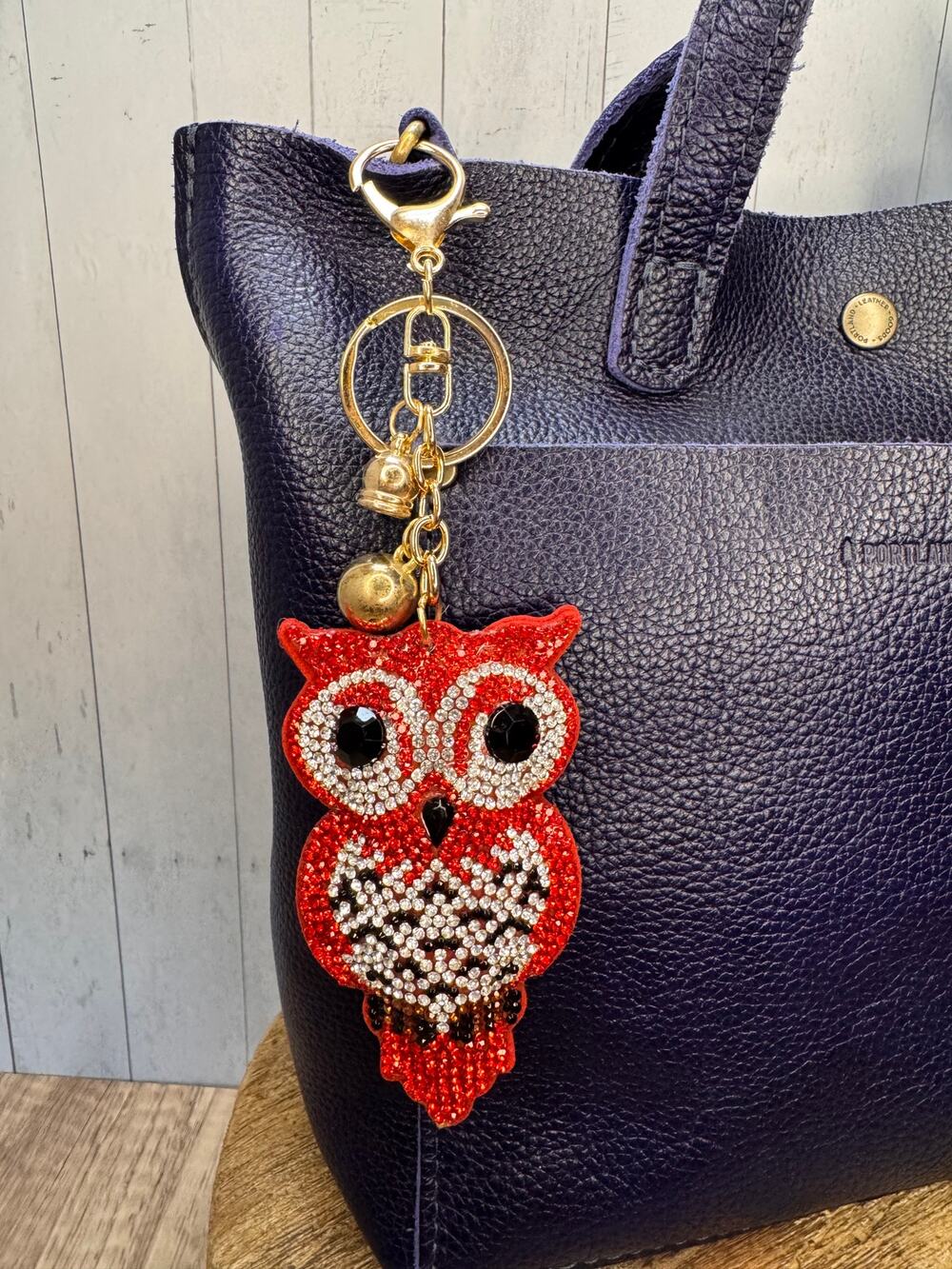 Red Owl Purse Charm Sparkly Sequin Bag Charm Barn Owls NEW!  Fast Ship